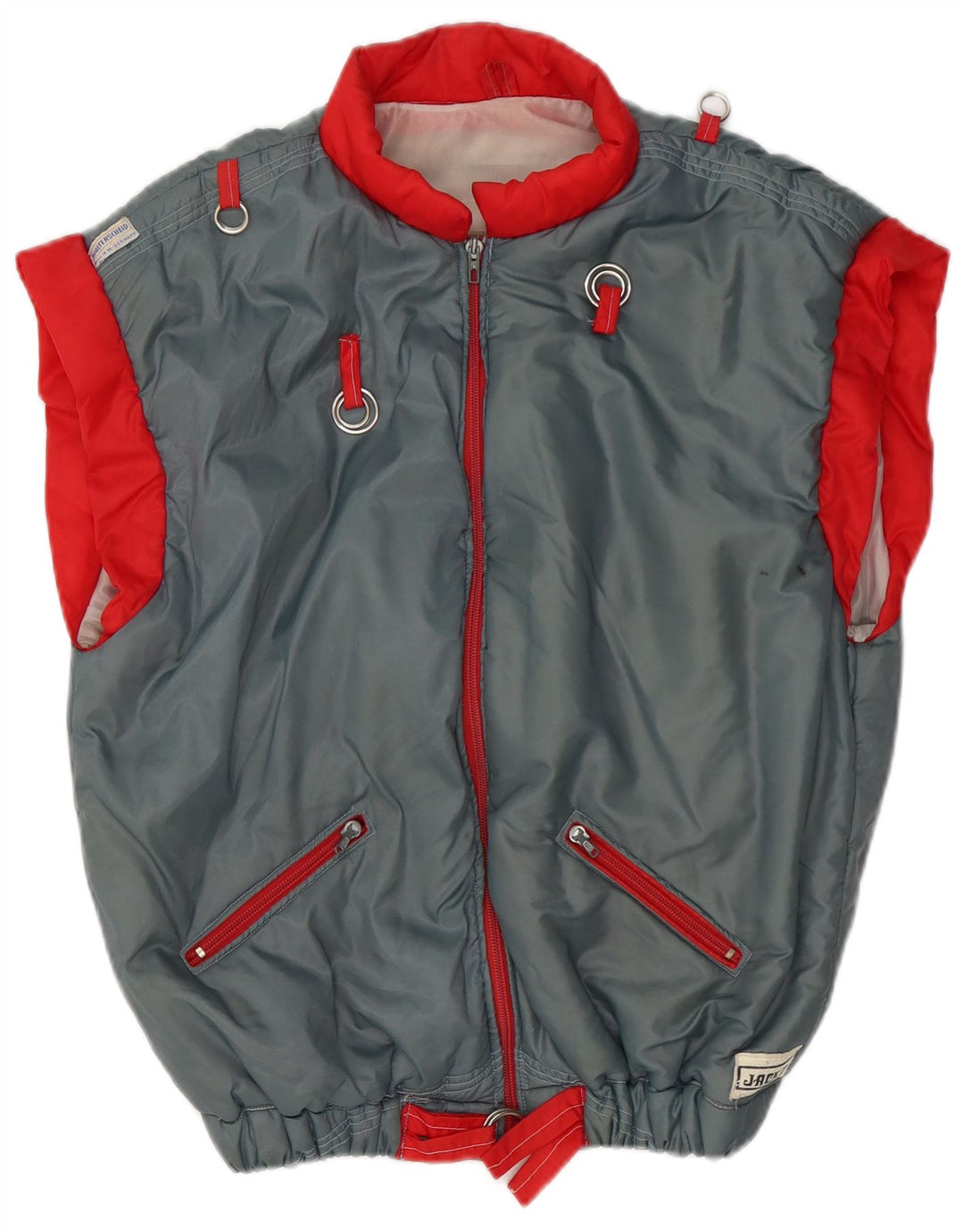 JACK DANIELS Dame Gilet UK 16 Large Grey Colourblock