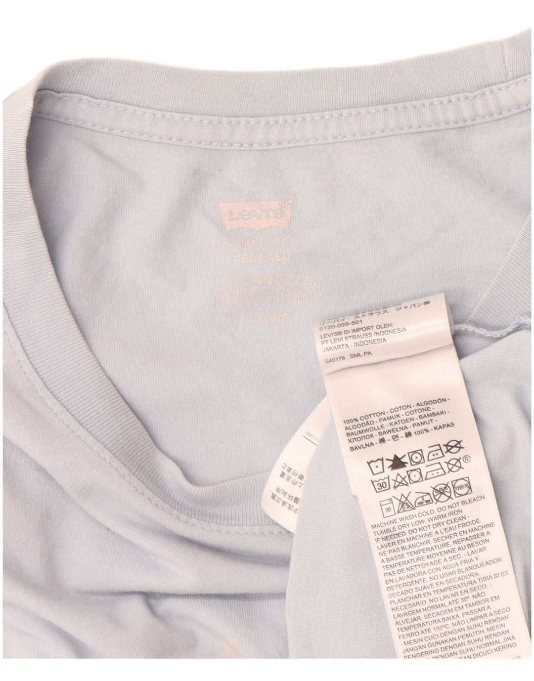 Levi's Herre afslappet grafisk T-shirt top Stor blå bomuld