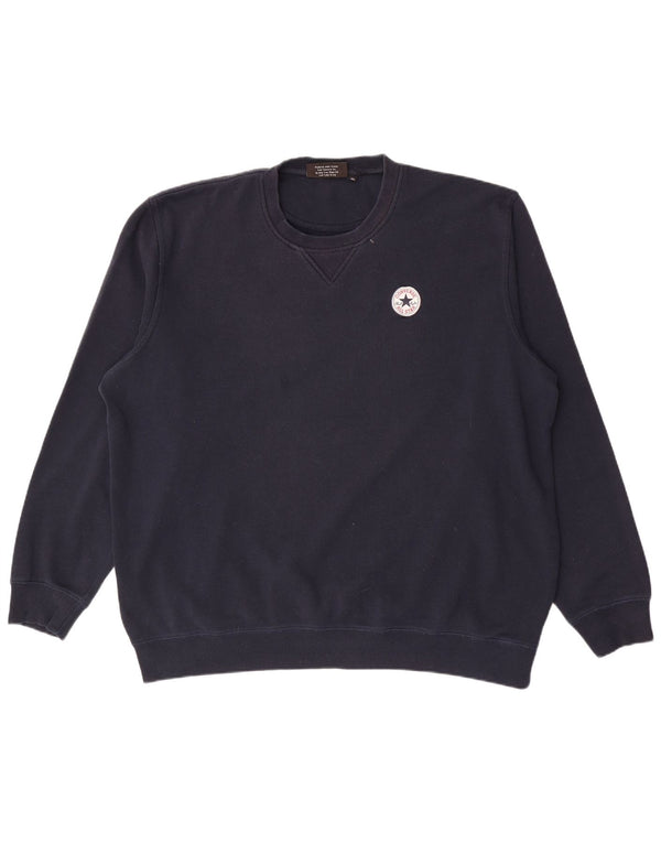 Converse Mens Chuck Taylor Sweatshirt Jumper XL Navy Blue Cotton