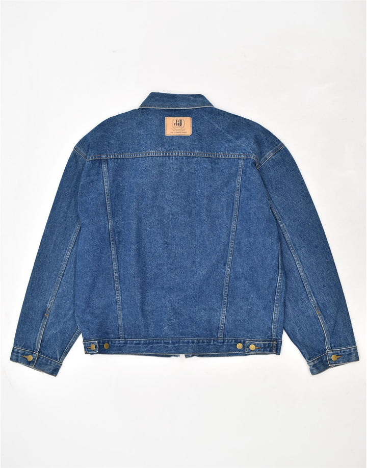 VINTAGE Denimjakke til mænd UK 40 Large Blue Cotton