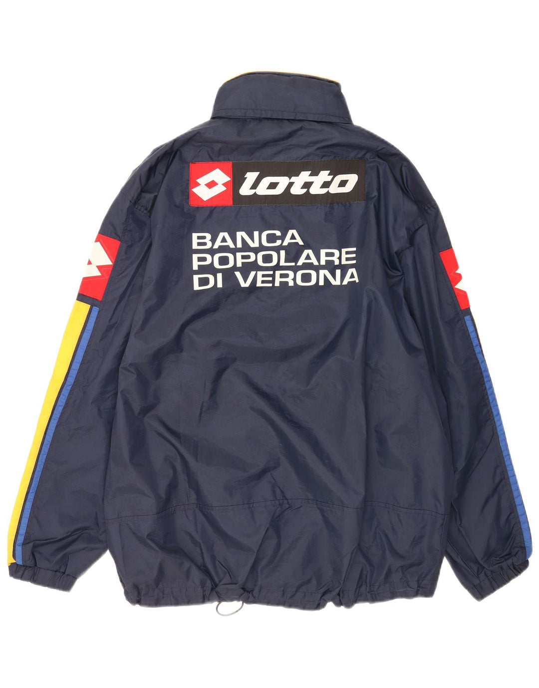 Lotto Herre grafisk regnjakke UK 40 Large Navy Blue Colourblock Nylon