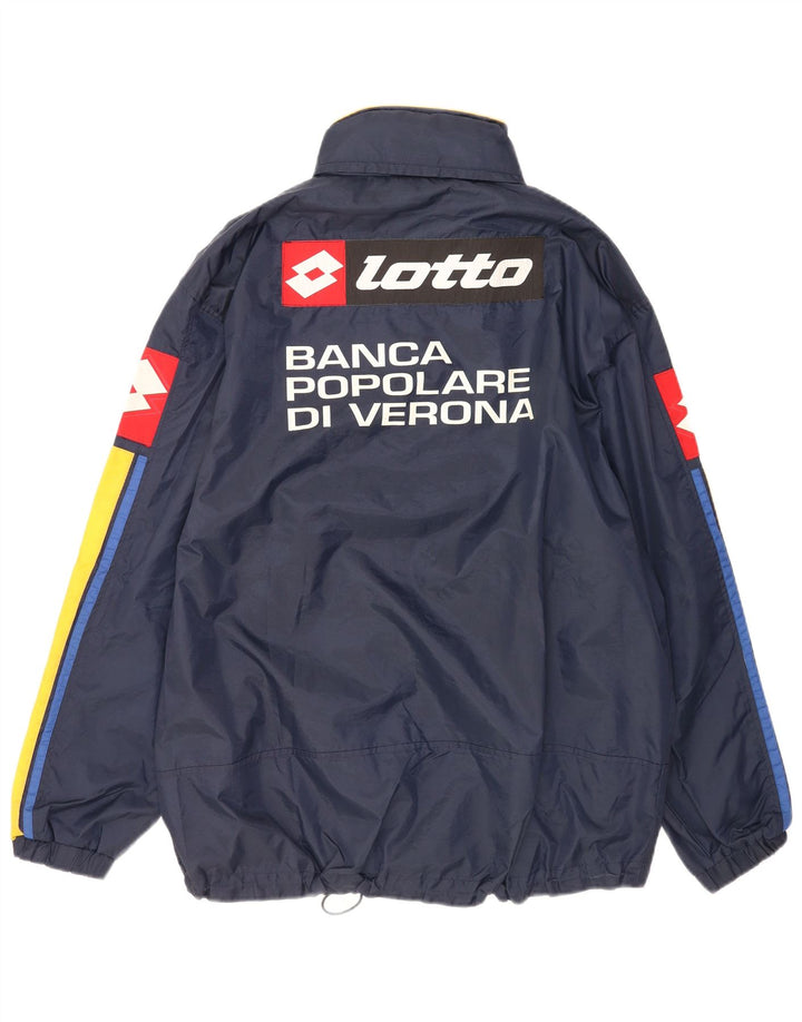 Lotto Herre grafisk regnjakke UK 40 Large Navy Blue Colourblock Nylon