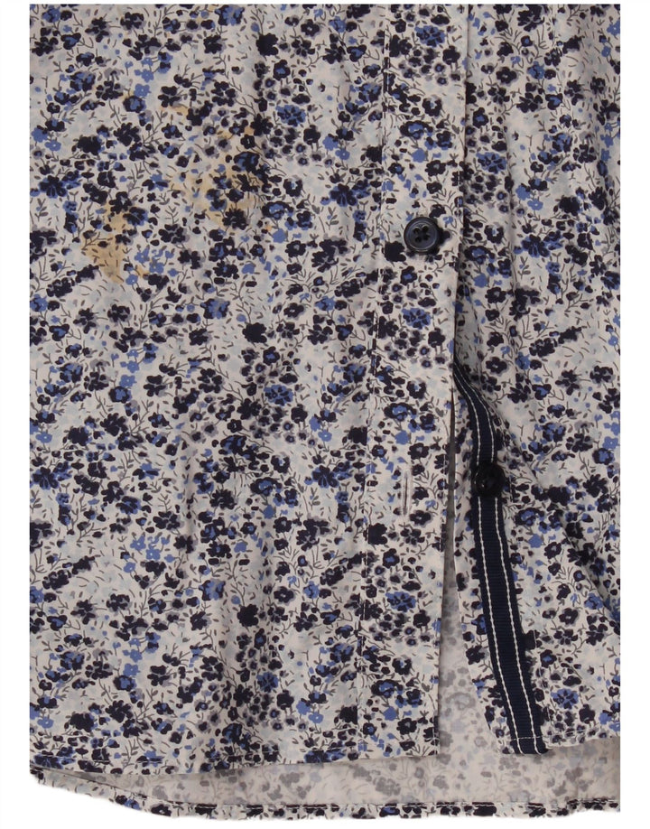 Orvis Womens Shirt UK 14 Large Blue Floral Cotton