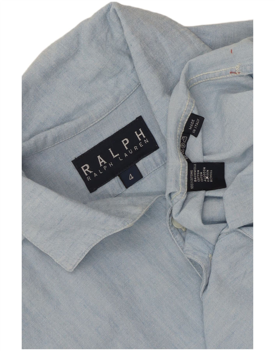 Ralph Lauren Dame Kortærmet Oversized skjorte US 4 Small Blue Cotton