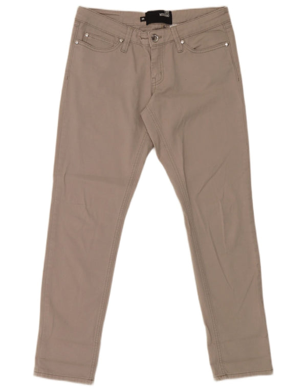Moschino Dame Skinny Jeans W32 L29 Grå Bomuld