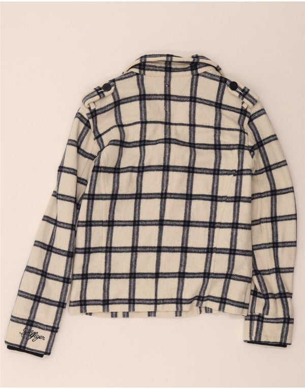 Tommy Hilfiger Pige Ærtefrakke 15-16 År Hvid Ternet Polyester