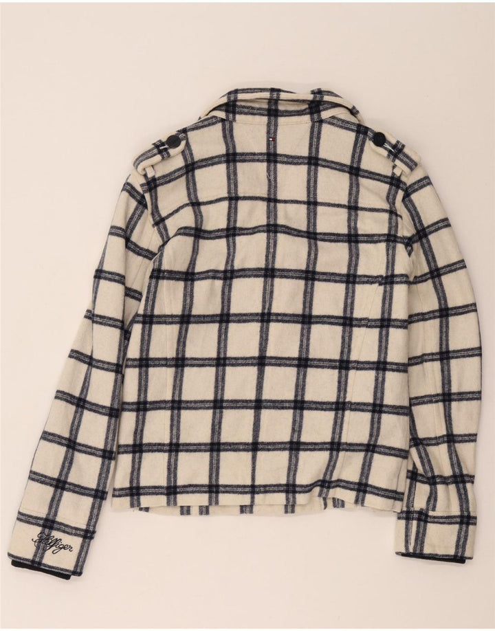 Tommy Hilfiger Pige Ærtefrakke 15-16 År Hvid Ternet Polyester