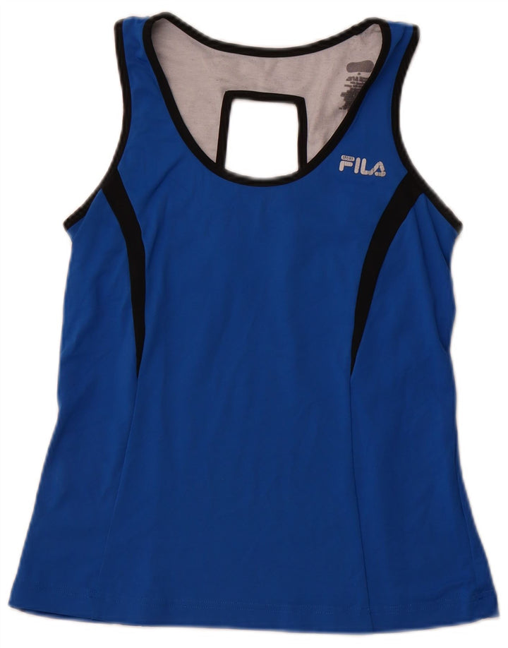 FILA Damevest Top UK 12 Medium Blue Colourblock Polyester Sports