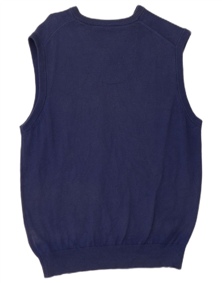 Marks & Spencer Herre Regular Fit Vest Tank Top Medium Blue Bomuld