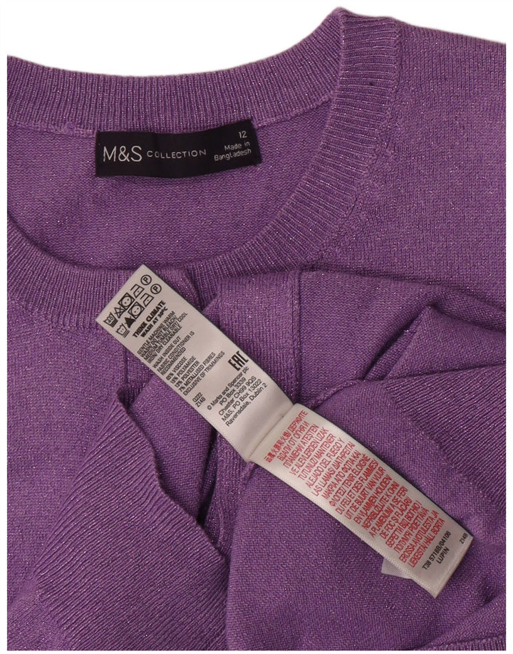 Marks & Spencer Dame Cardigan Sweater UK 12 Medium Purple Viscose