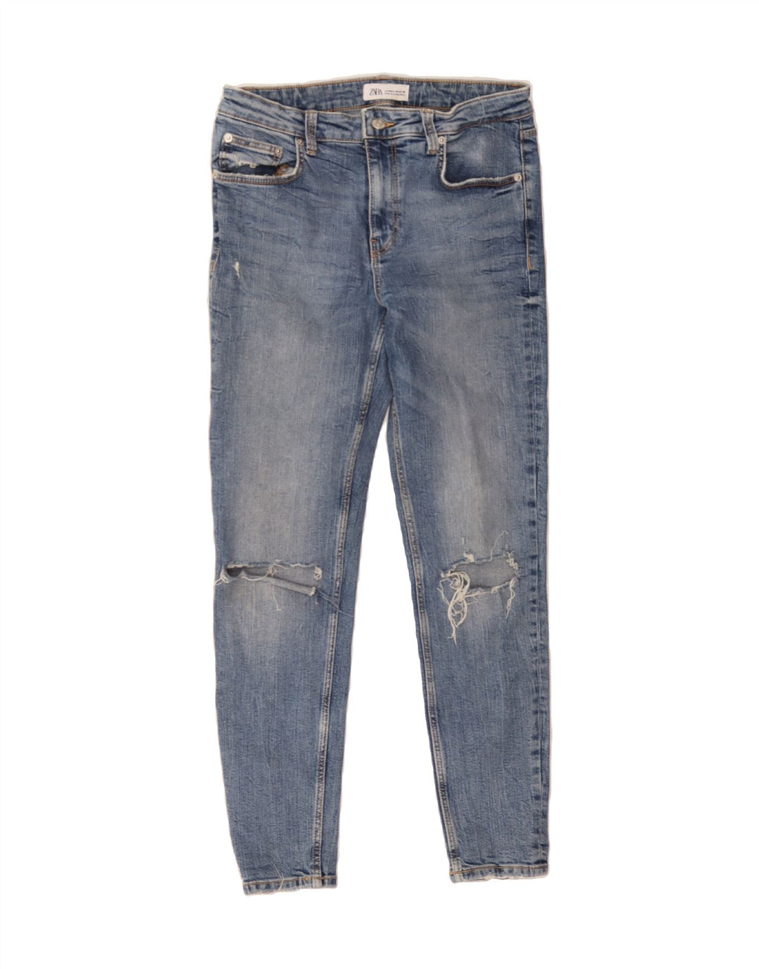 ZARA Womens Distressed Skinny Jeans EU 40 Medium W30 L27 Blue Vintage Zara and Second-Hand Zara from Messina Hembry 