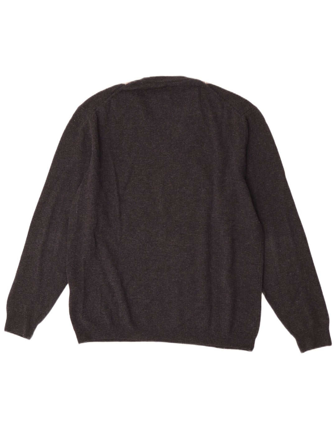 Burlington Herre V-hals sweater IT 52 Large Grey Argyle/Diamond