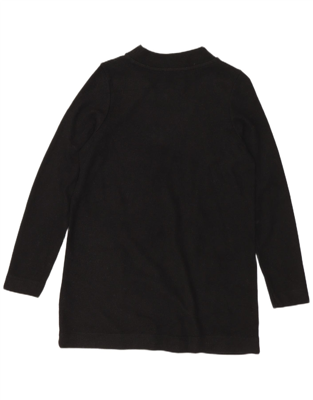 Marks & Spencer Dame Langærmet Tunika Top UK 12 Medium Sort Polyester