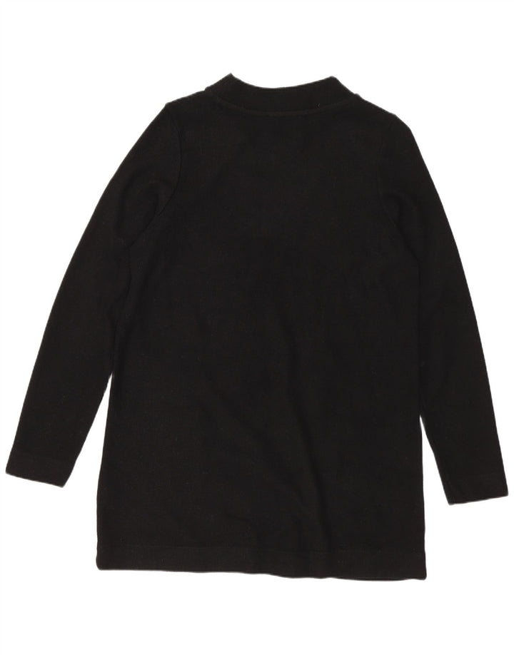 Marks & Spencer Dame Langærmet Tunika Top UK 12 Medium Sort Polyester