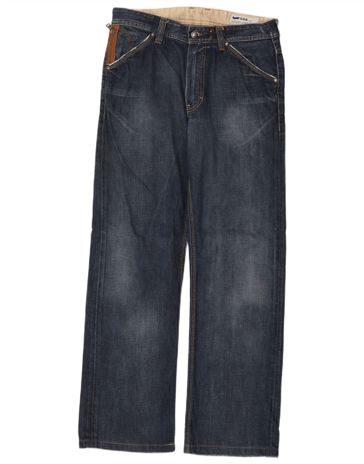 Gas Straight Jeans til mænd W32 L31 Blå Bomuld