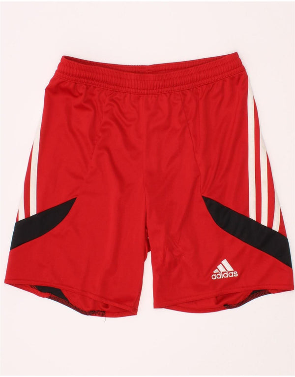 Adidas Boys Climalite Sportshorts 9-10 år Medium Rød Colourblock