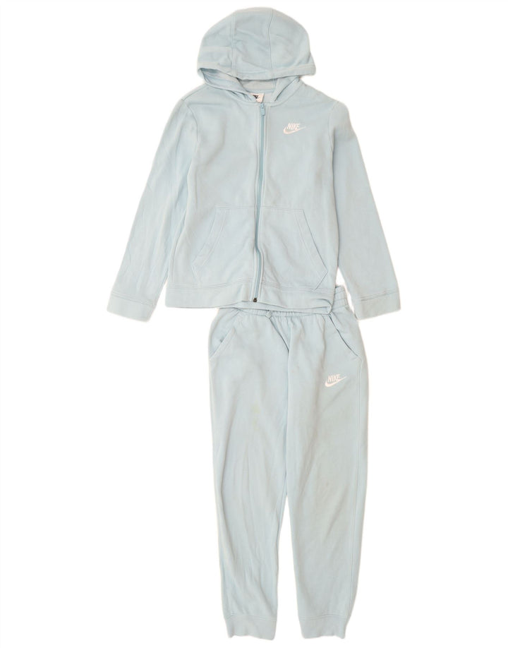 NIKE Boys Full Tracksuit 10-11 Years Medium Blue Cotton