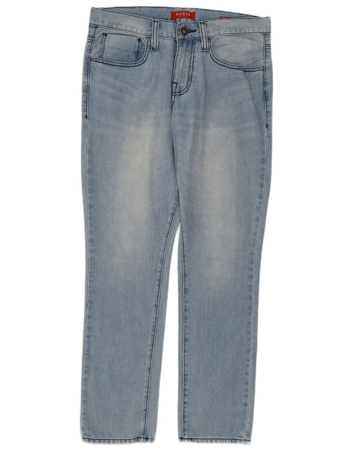 GUESS Dame Halsted Fit Mid Rise Slim Tapered Jeans W31 L30 Blå Bomuld