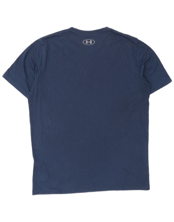Under Armour Herre T-Shirt Top Medium Marineblå Bomuld