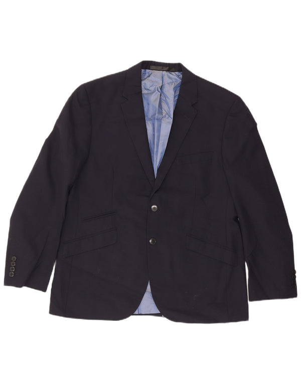 Marks & Spencer Mens 2 Button Blazer Jacket UK 42 Large Navy Blue Wool