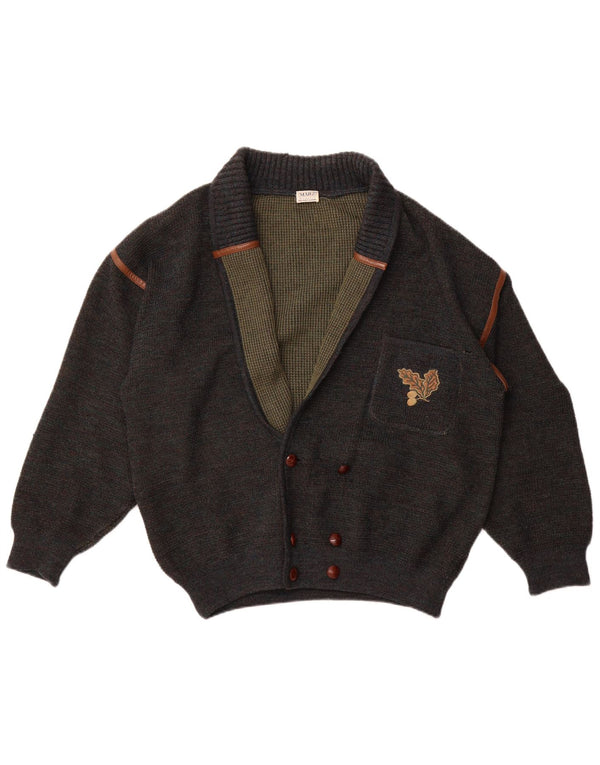 Marz Herre dobbeltradet cardigan sweater EU 52 Large Grey Flecked Wool