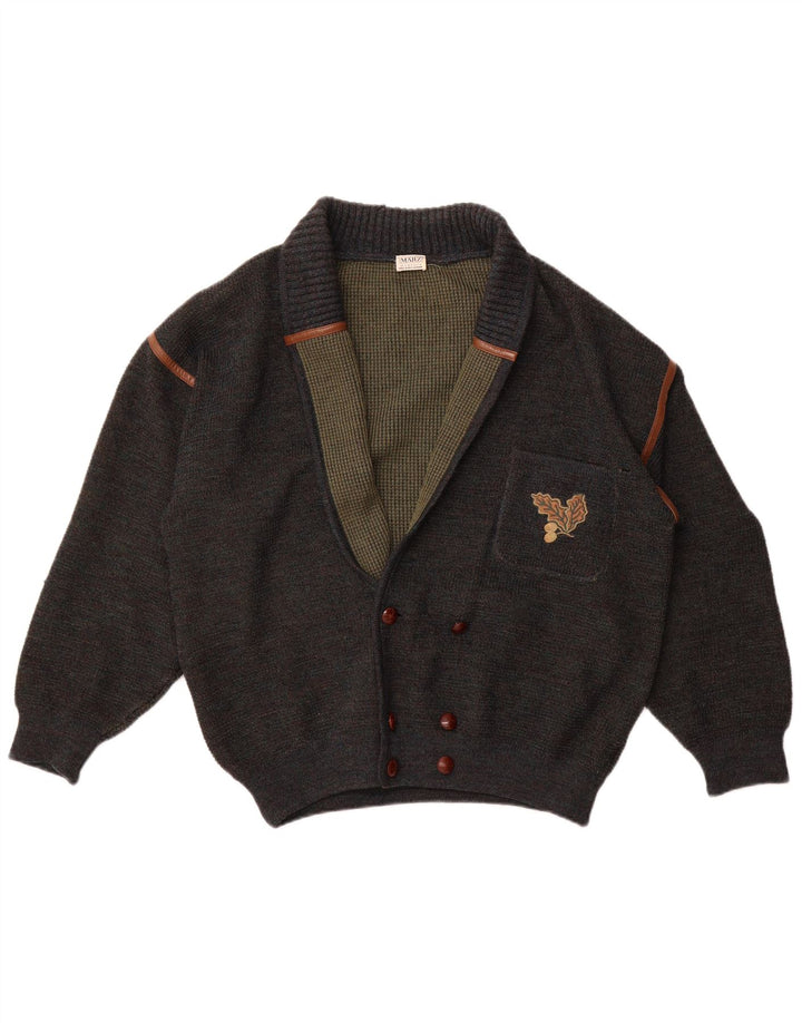 Marz Herre dobbeltradet cardigan sweater EU 52 Large Grey Flecked Wool