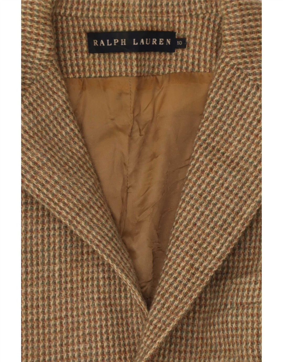 Ralph Lauren Dame 3-knaps blazerjakke US 10 Stor brun ternet