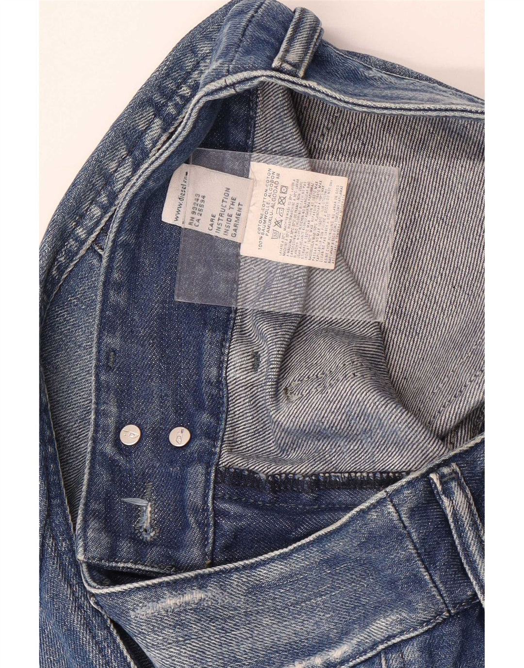 Diesel Dame Distressed Cropped Jeans W26 L25 Blå Bomuld