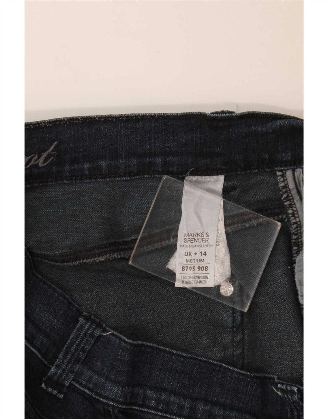 Marks & Spencer Dame Slim Bootcut Jeans UK 14 Medium W32 L26 Navy Blue