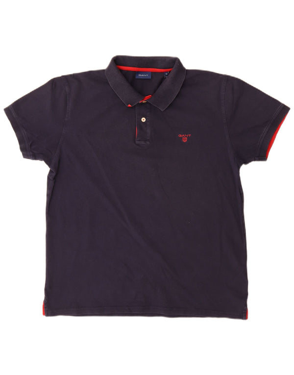 Gant Mens Polo Shirt XL Navy Blue Cotton