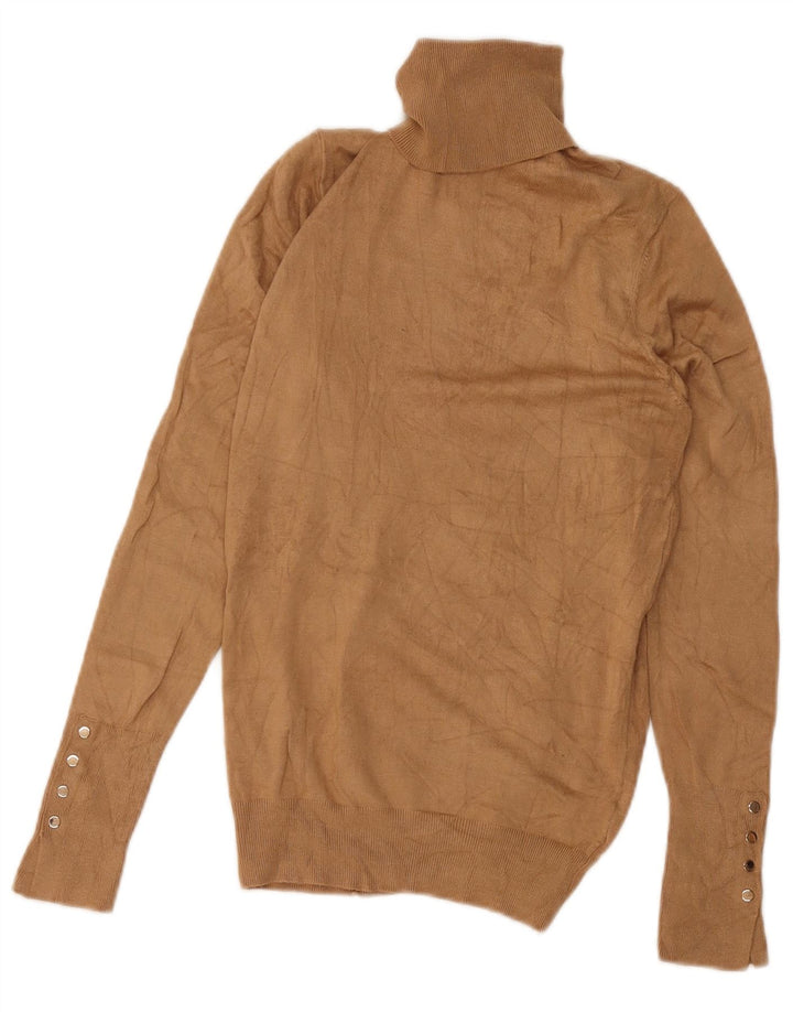 Zara Dame Rullehals Sweater UK 12 Medium Brun