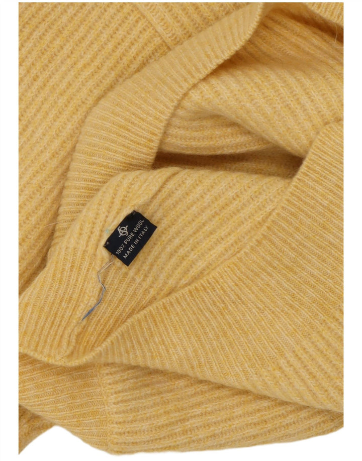 Vintage herre cardigan sweater Medium Yellow Virgin Wool
