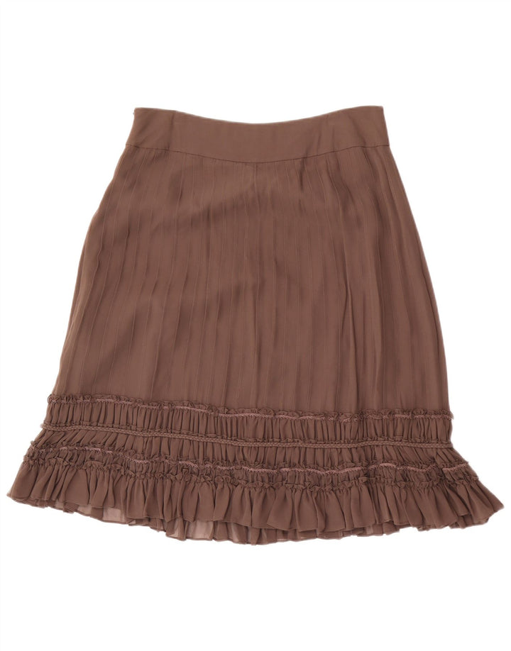 Fenn Wright Manson Dame Flæse Nederdel UK 12 Medium W32 Brun Silke