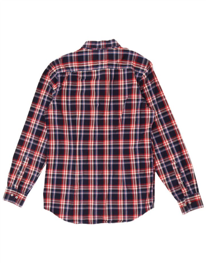 Tommy Hilfiger Herre Slim Fit skjorte Stor marineblå ternet bomuld
