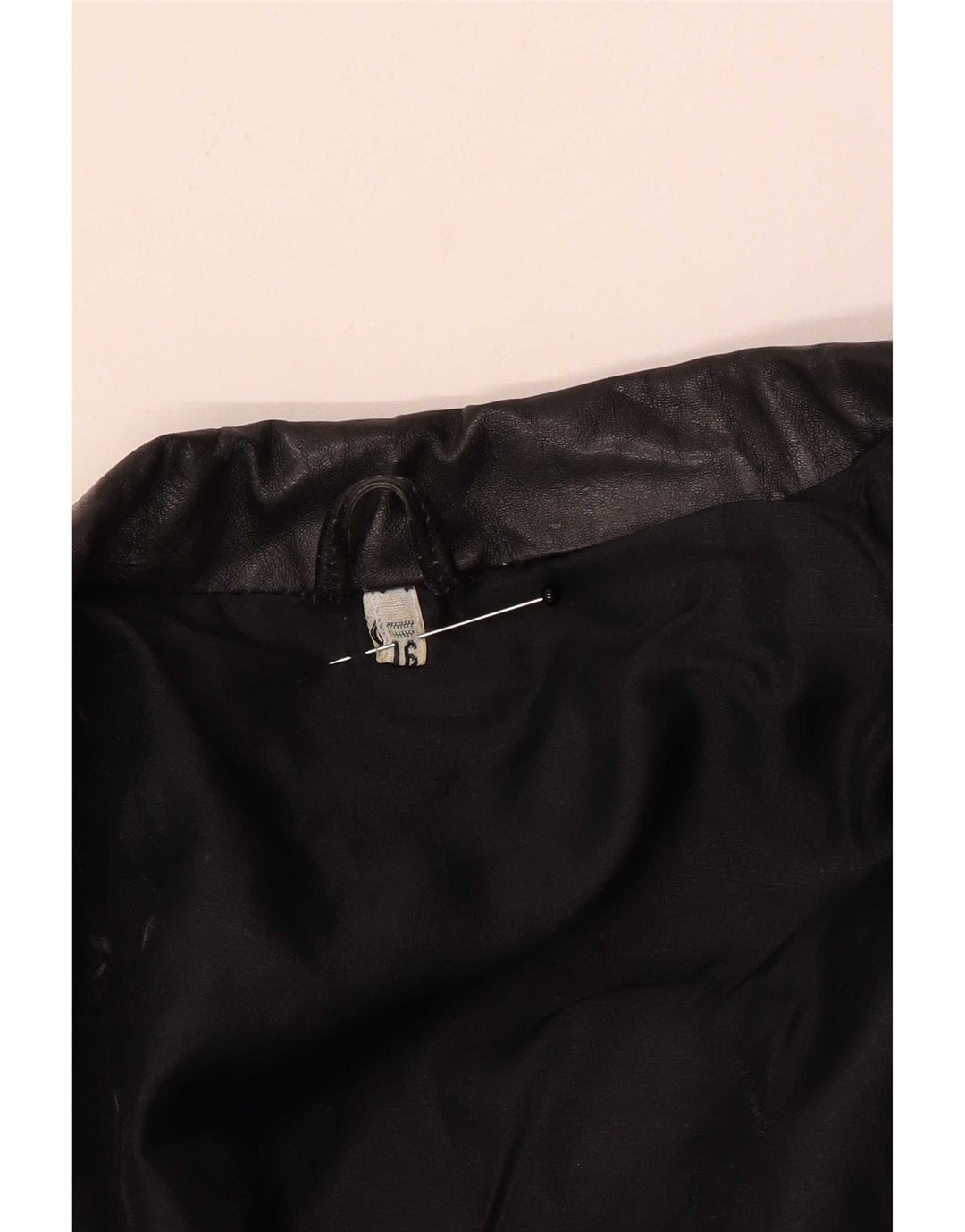 Vintage Dame Oversized Læderjakke UK 16 Large Black