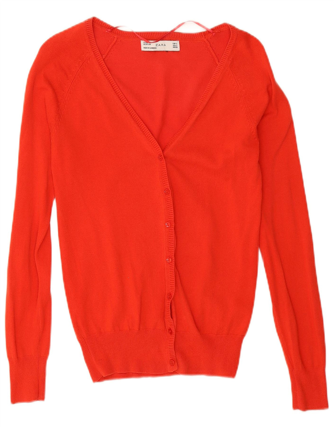 Zara Dame Cardigan Sweater UK 10 Lille Rød