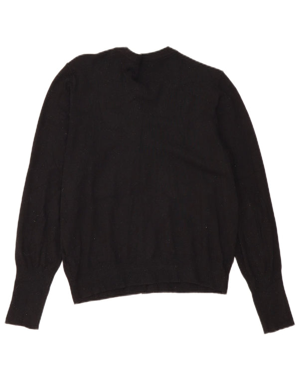 Marks & Spencer Dame Cardigan Sweater UK 12 Medium Black Viscose