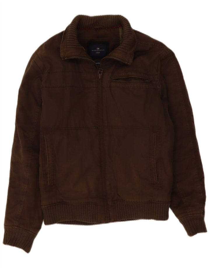 Marks & Spencer Herre Bomber Jacket UK 36 Small Khaki Cotton