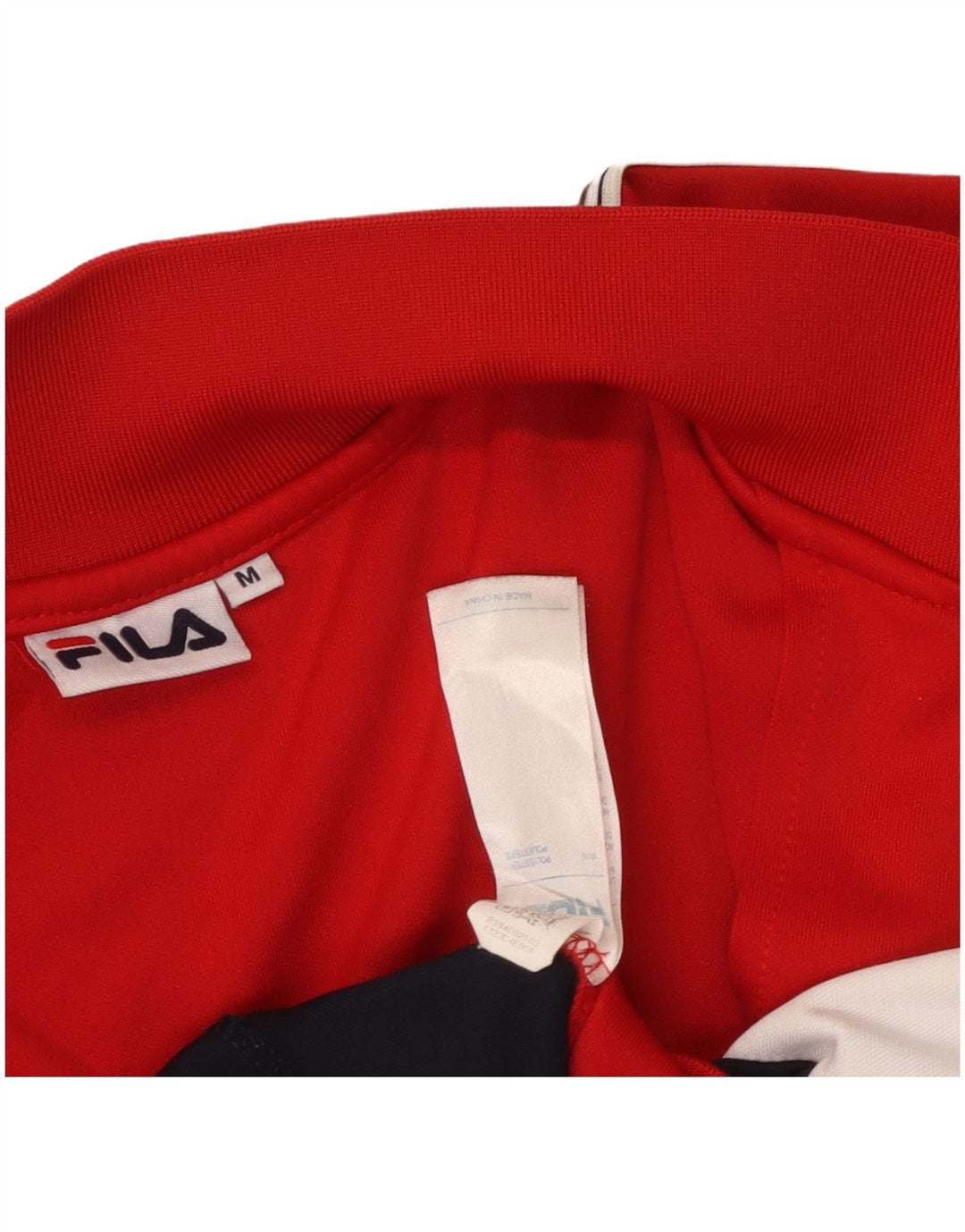 FILA Grafisk træningsdragt topjakke til kvinder UK 14 Medium Red Colourblock