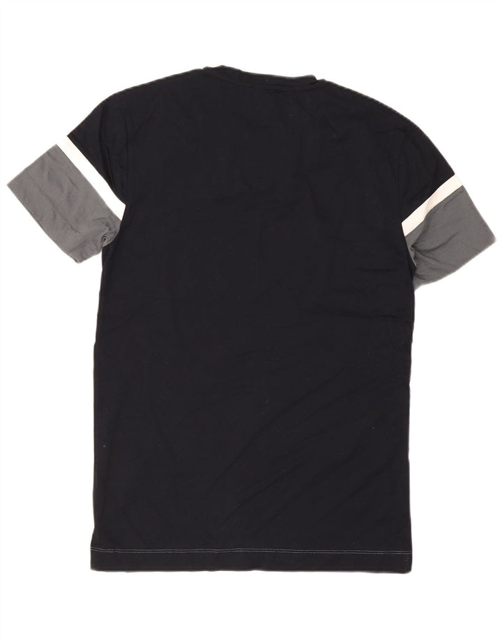 Reiss Herre T-Shirt Top Lille Grå Colourblock Bomuld
