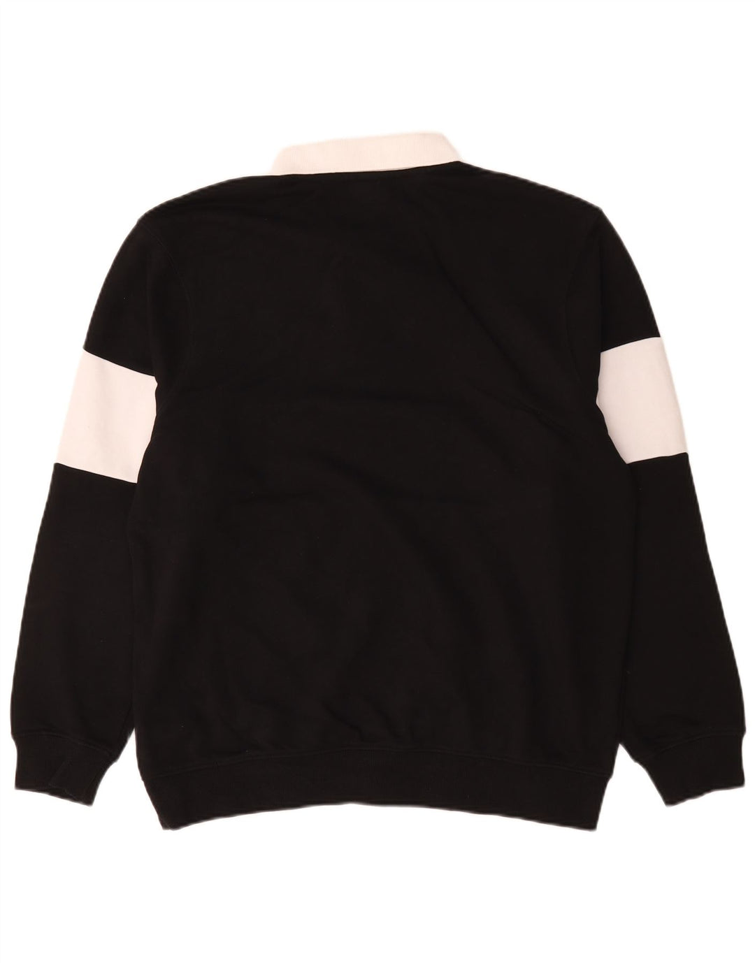 Ellesse Herre Polo Neck Sweatshirt Jumper Medium Sort Colourblock Bomuld