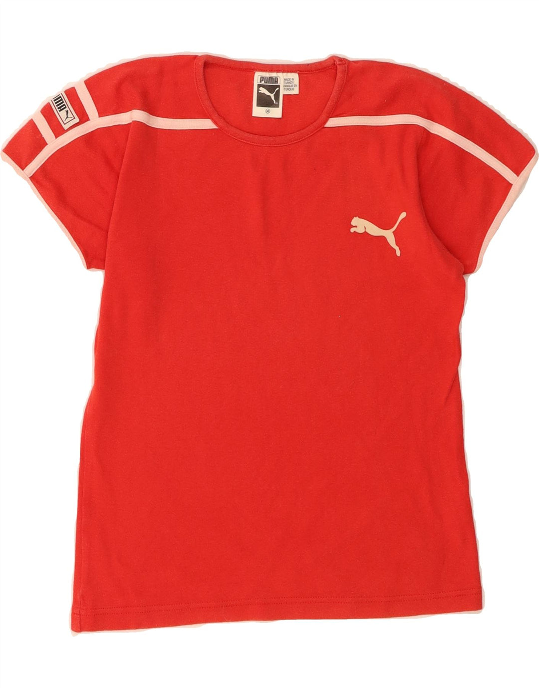 PUMA Womens T-Shirt Top UK 12 Medium Red Vintage Puma and Second-Hand Puma from Messina Hembry 