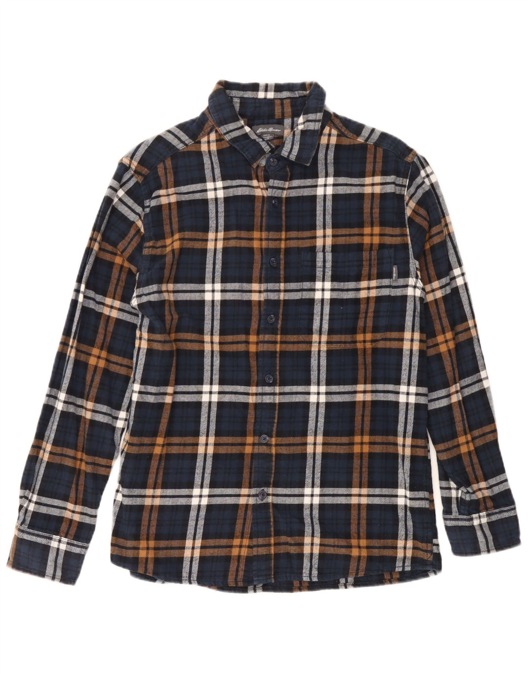 Eddie Bauer Herre Flanelskjorte Medium Navyblå Plaid Bomuld