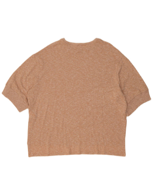 Zara Dame Kortærmet Jumper Sweater UK 14 Medium Brun