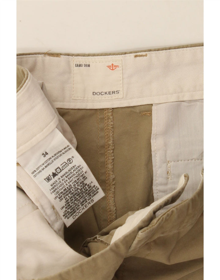 DOCKERS Mens Chino Shorts W34 Large  Khaki Cotton Vintage Dockers and Second-Hand Dockers from Messina Hembry 