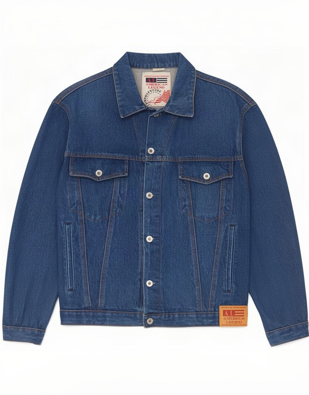 American Legend Herre denimjakke UK 36 Small Blue Cotton