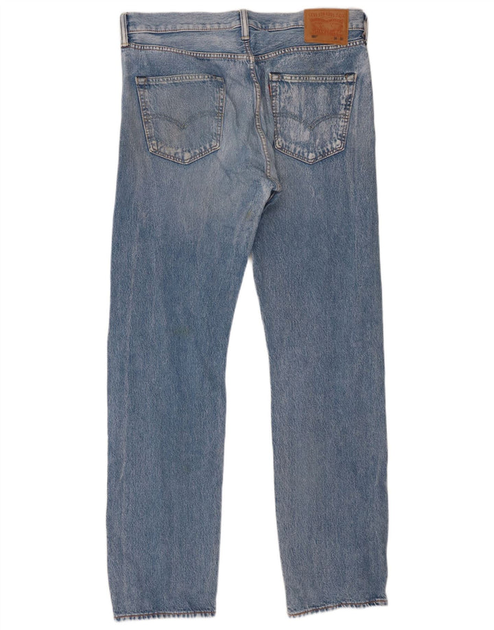 Levi's Herre 501 lige jeans W34 L32 blå bomuld