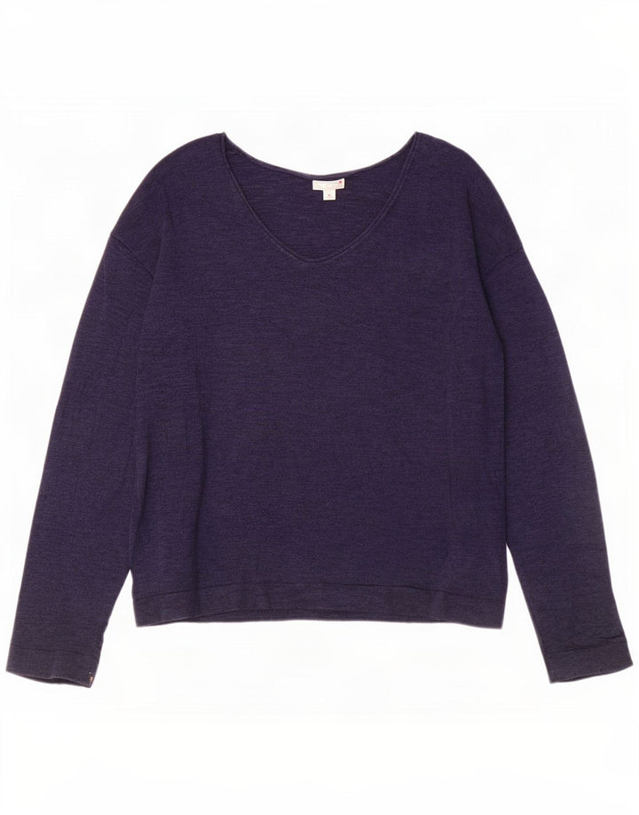 Gap Dame Top Langærmet UK 14 Medium Navy Blue Flecked Bomuld