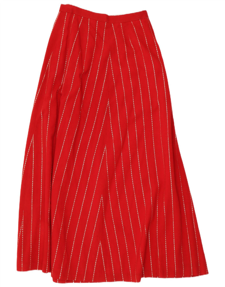 Vintage dame Maxi nederdel W28 Medium rød stribet