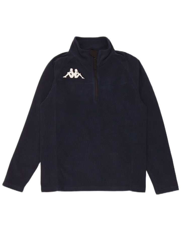 Kappa Boys Zip Neck Fleece Jumper 13-14 År Navy Blue Polyester